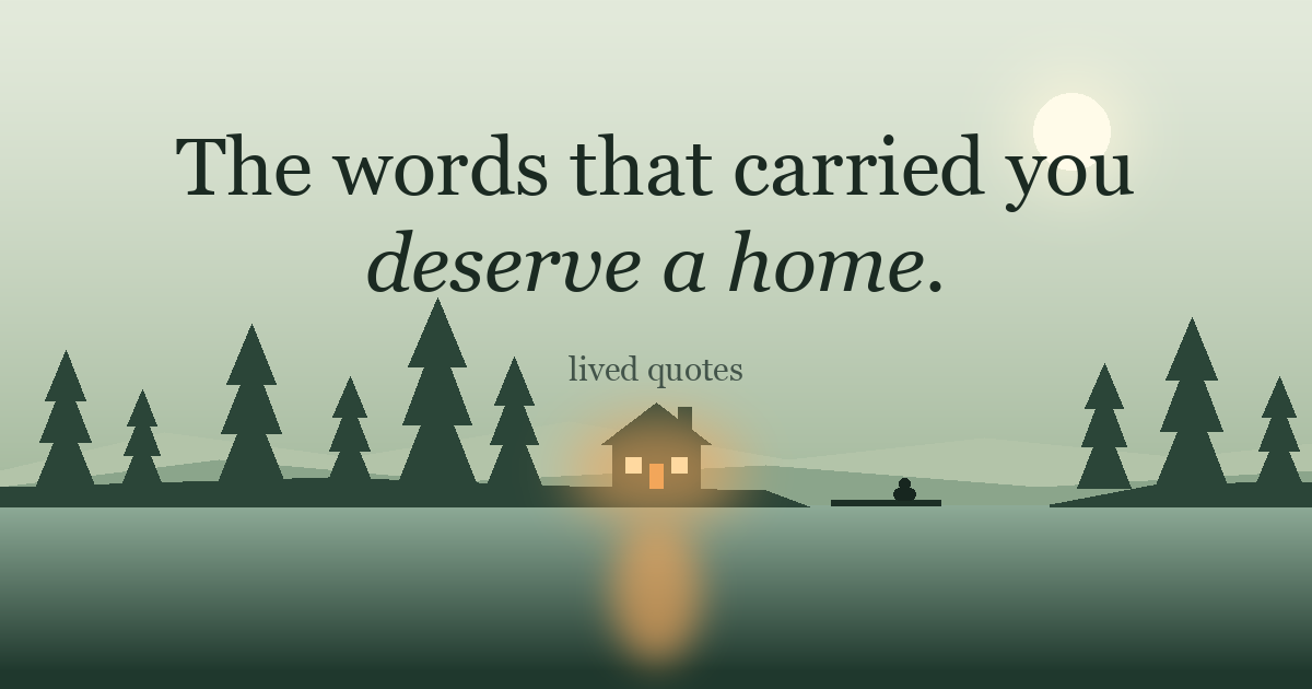 I built a quiet site for people to share a quote that helped them, and th moment it did. Honest feed